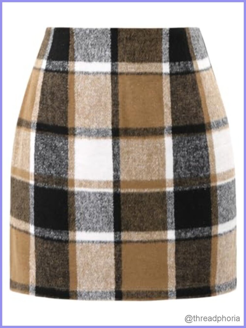 High Waisted Plaid Mini Skirt for Women with Elastic Waist and Invisible Zipper